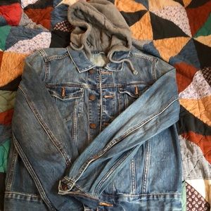 Hollister jean jacket with hoodie